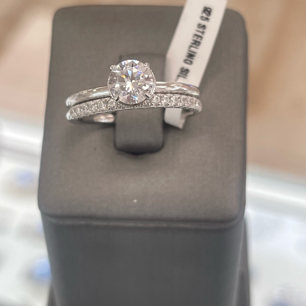 Elegant Sterling Silver Ring Set